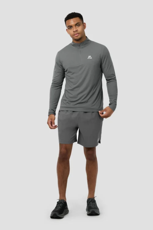 Peak Gridded Polartec® 1/4 Zip - Cement Grey -Urban Sport Wear Store PEAK GRIDDED 1 4 ZIP GREY 3 scaled