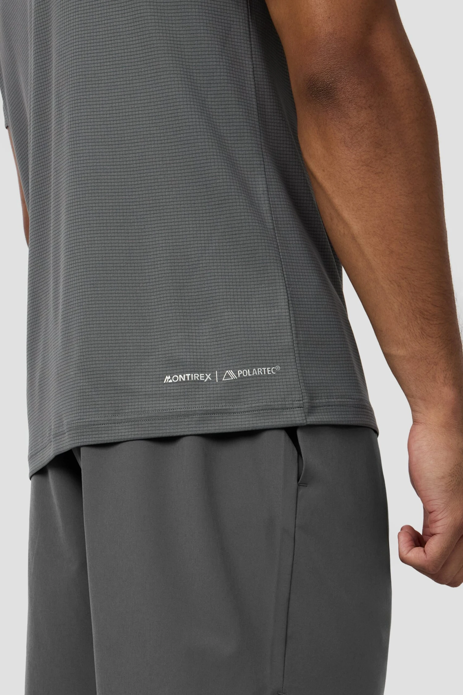 Peak Gridded Polartec® T-Shirt - Cement Grey 6 Peak Gridded Polartec® T-Shirt - Cement Grey - Image 6