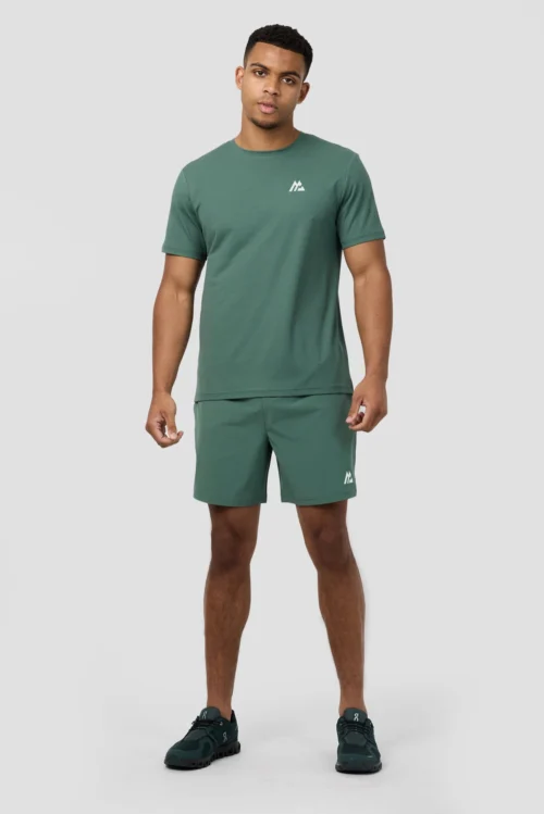 Peak Gridded Polartec® T-Shirt - Dolphin -Urban Sport Wear Store PEAK GRIDDED T SHIRT SILVER PINE FULL FRONT scaled