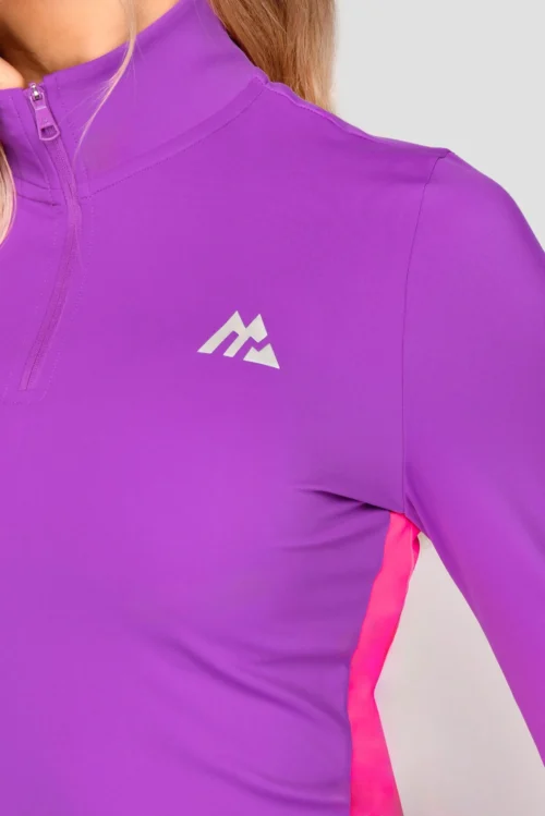 Power Panelled 1/4 Zip - Electric Purple/Pink -Urban Sport Wear Store POWERPANELLED1 4ZIP ElectricPurple Pink close scaled