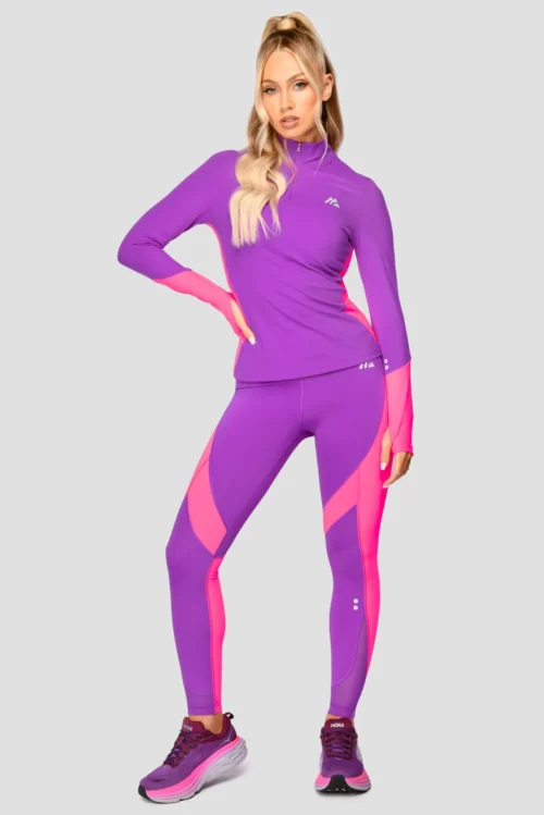 Power Panelled 1/4 Zip - Electric Purple/Pink -Urban Sport Wear Store POWERPANELLED1 4ZIP ElectricPurple Pink front scaled