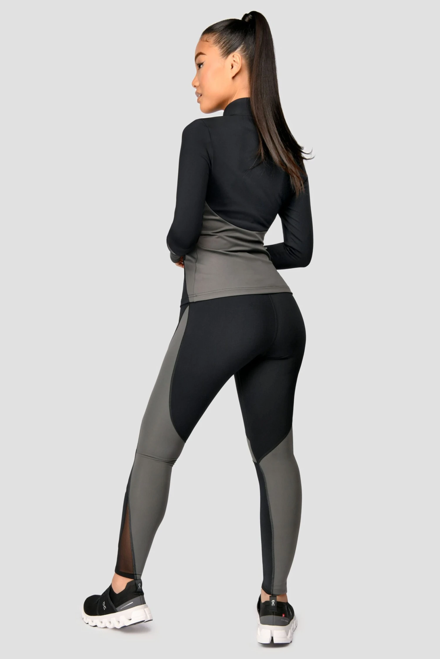 Power Panelled Legging - Black/Dark Slate Grey 5 Power Panelled Legging - Black/Dark Slate Grey - Image 5