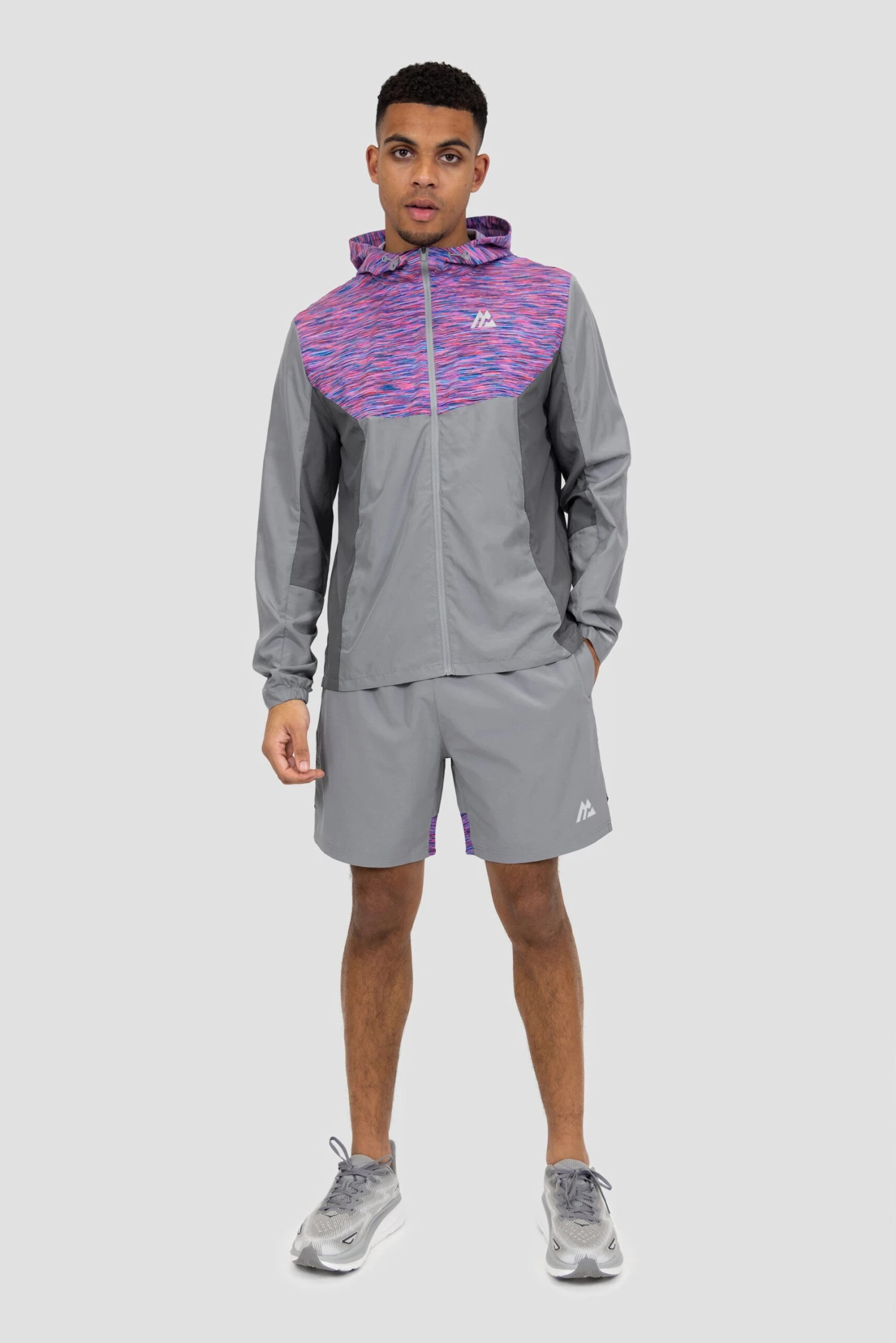 Trail Windbreaker - Grey/Pink/Blue 4 Trail Windbreaker - Grey/Pink/Blue - Image 4