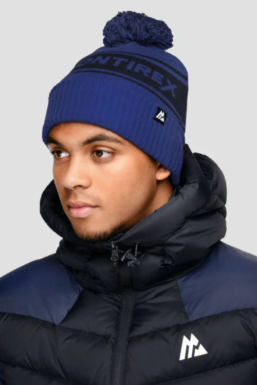 Peak Pom Beanie Hat - Space Blue/Midnight Blue
