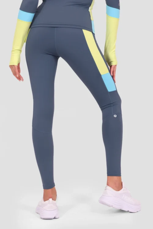 Power Panelled 2.0 Legging - Greyed Indigo/Citrus/Neon Sky -Urban Sport Wear Store PowerPanelled2.0Legging VintageIndigo ShadowLime Bluefishback scaled