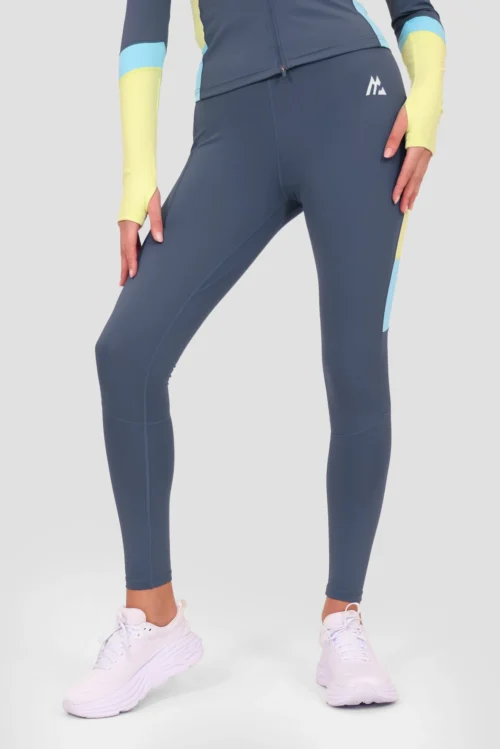 Power Panelled 2.0 Legging - Greyed Indigo/Citrus/Neon Sky -Urban Sport Wear Store PowerPanelled2.0Legging VintageIndigo ShadowLime Bluefishfront scaled
