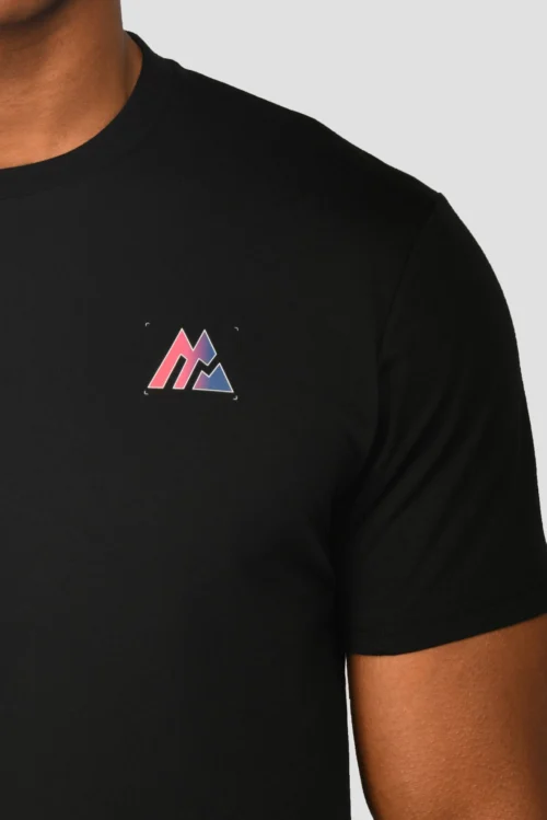 Radial T-Shirt - Black -Urban Sport Wear Store RADIAL TEE BLACK close logo detail scaled