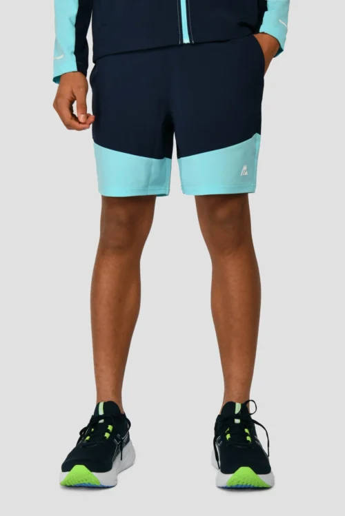 Junior Rush Running Short - Neon Sky/Midnight Blue -Urban Sport Wear Store RUSH RUNNING SHORT NEON SKY MIDNIGHT BLUE front scaled