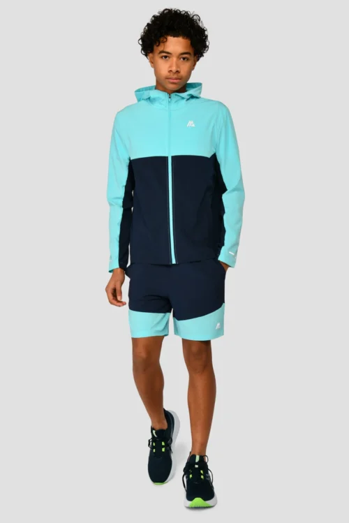 Junior Rush Running Short - Neon Sky/Midnight Blue -Urban Sport Wear Store RUSH RUNNING SHORT NEON SKY MIDNIGHT BLUE full front scaled