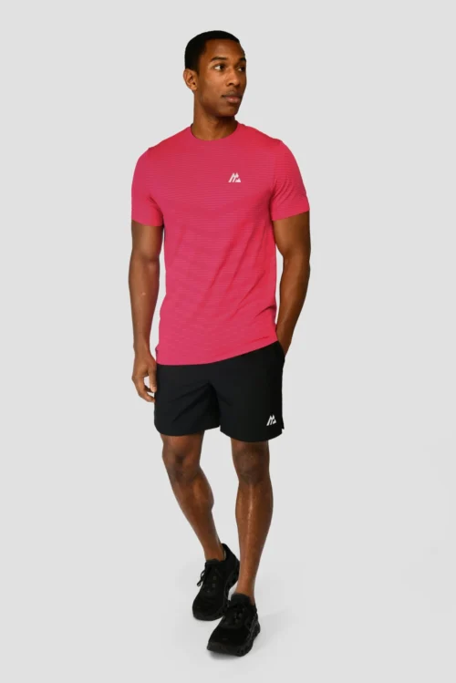 Speed Seamless T-Shirt - Hibiscus/Neon Pink -Urban Sport Wear Store SPEED SEAMLESS HIBISCUS NEON PINK ful front scaled