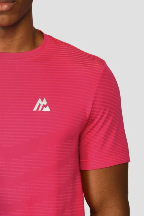 Speed Seamless T-Shirt - Hibiscus/Neon Pink -Urban Sport Wear Store SPEED SEAMLESS HIBISCUS NEON PINK logo detaillJPG scaled