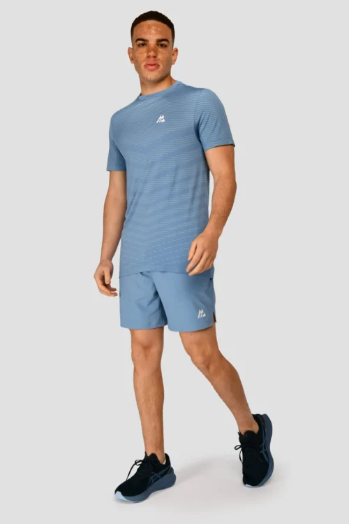 Speed Seamless T-Shirt - Steel Blue/Moonstone -Urban Sport Wear Store SPEED SEAMLESS STEEL BLUE MOONSTONE front scaled