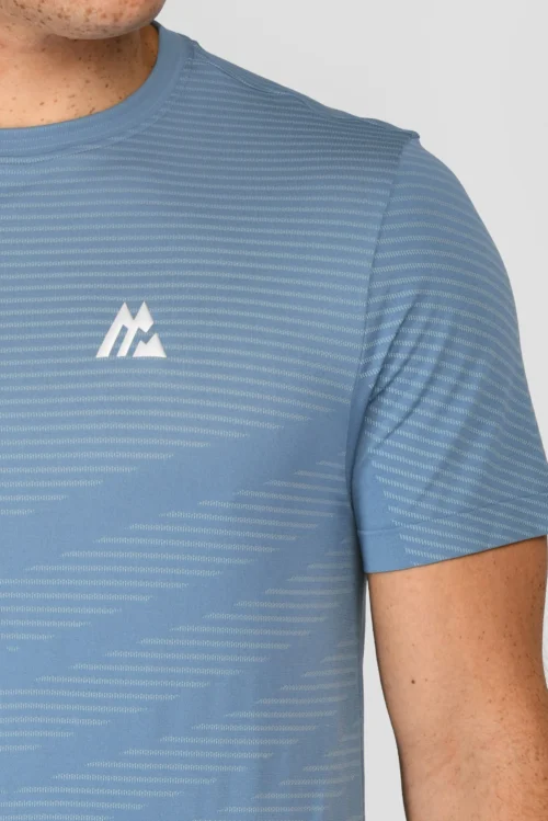 Speed Seamless T-Shirt - Steel Blue/Moonstone -Urban Sport Wear Store SPEED SEAMLESS STEEL BLUE MOONSTONE logo detail scaled