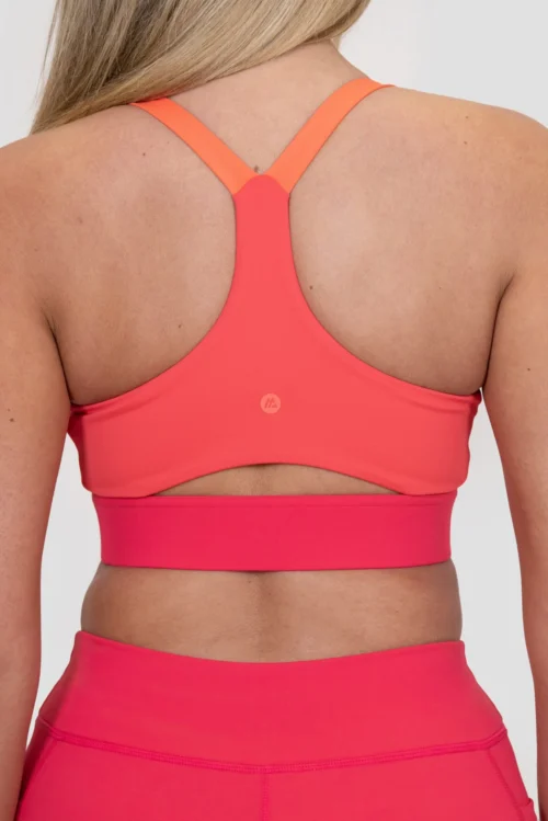 Stride Sports Bra - Strawberry Soda/Montipora/Pink Sherbet 9 Stride Sports Bra - Strawberry Soda/Montipora/Pink Sherbet -Urban Sport Wear Store STRIDE BRA RASPBERRY LIVING CORAL PARADISE PINK Back Detail scaled
