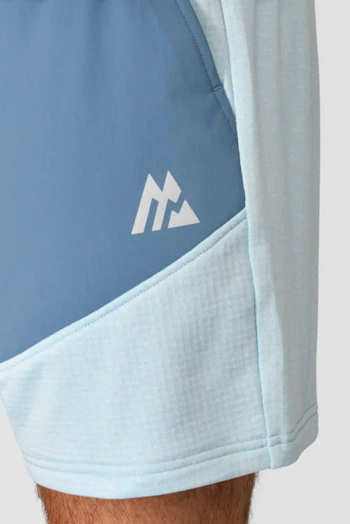 Summit Poly Short - Moonstone Marl/Steel Blue -Urban Sport Wear Store SUMMIT POLY SHORT MOONSTONE MARL STEEL BLUE close detail scaled