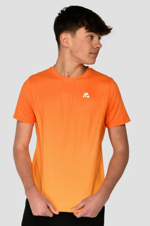 Junior Track Fade T-Shirt - Fiery Orange/Ember
