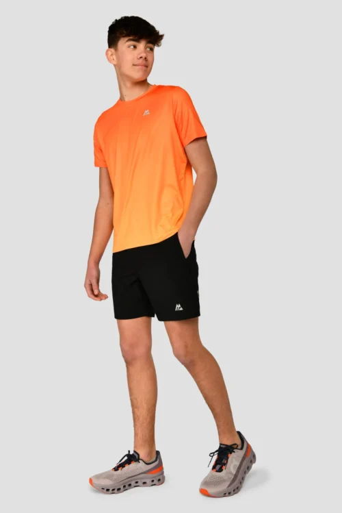 Junior Track Fade T-Shirt - Fiery Orange/Ember -Urban Sport Wear Store TRACK FADE TEE FIERY ORANGE EMBER front scaled