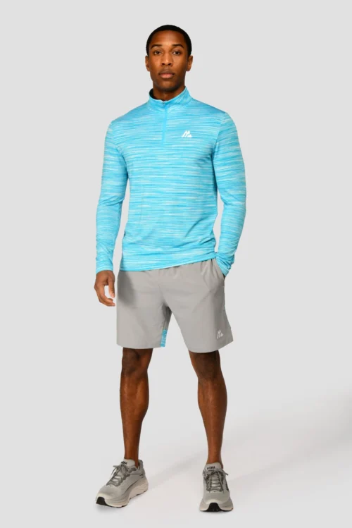 Trail 2.0 1/4 Zip - Neon Blue/White -Urban Sport Wear Store TRAIL 1 4 ZIP BLUEFISH ATOMIC BLUE WHITE front scaled