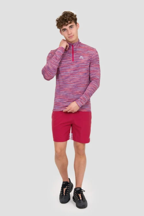 Trail 1/4 Zip - Red/Coral/White -Urban Sport Wear Store TRAIL 1 4 ZIP SPICED CHERRY CORAL TUSCAN GRAPE WHITE full front scaled