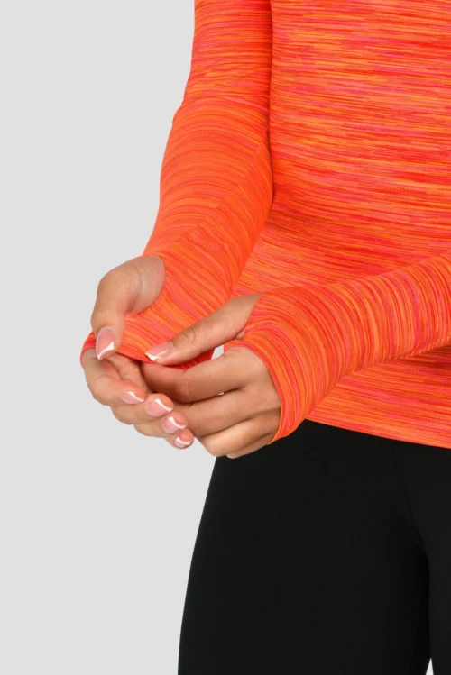 Women's Trail 2.0 1/4 Zip - Neon Pink/Orange/Red Multi -Urban Sport Wear Store TRAIL 2.0 1 4 ZIP MAGENTA LAVA SAFETY ORANGE EMBER sleeve detail scaled