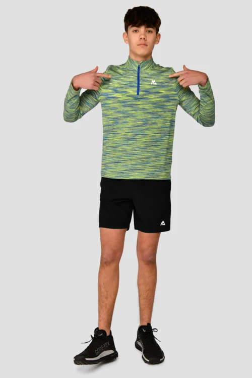 Junior Trail 2.0 1/4 Zip - Neon Blue/Lime -Urban Sport Wear Store TRAIL 2.0 1 4 ZIP NEON BLUE AZURE BLUE LIME FROST front scaled