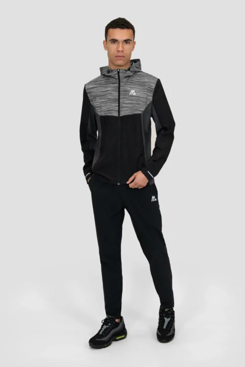 Trail Windbreaker - Black/Grey/White -Urban Sport Wear Store TRAIL 3.0 WINDBREAKER BLACK BEAUTY ASPHALT MONUMENT CASTLEROCK Full Front scaled