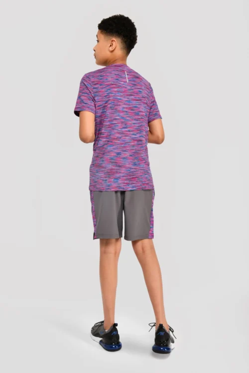 Junior Trail Panel Short - Dark Grey/Navy/Pink -Urban Sport Wear Store TRAIL PANEL SHORT CEMENT GREY MIDNIGHT BLUE SHOCKING PINK full back scaled