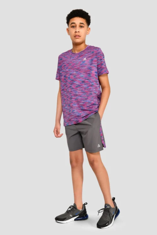 Junior Trail Panel Short - Dark Grey/Navy/Pink -Urban Sport Wear Store TRAIL PANEL SHORT CEMENT GREY MIDNIGHT BLUE SHOCKING PINK full front scaled