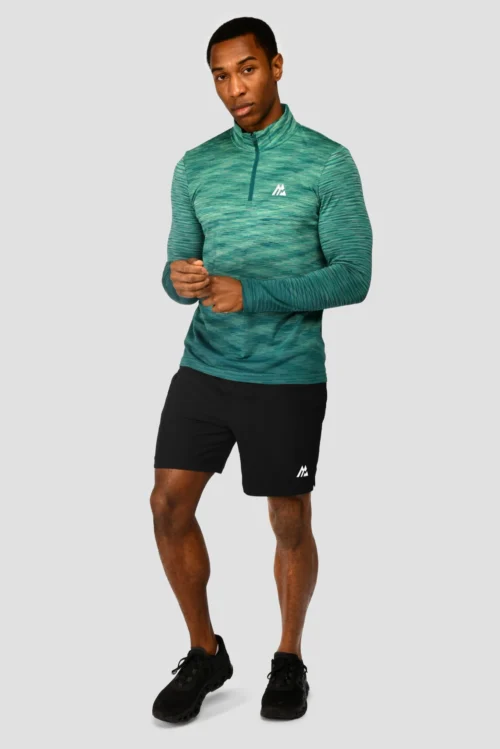 Trail Seamless 1/4 Zip - Mountain Meadow/Deep Sea -Urban Sport Wear Store TRAIL SEAMLESS 1 4 ZIP MOUNTAIN MEADOW DEEP SEA front scaled