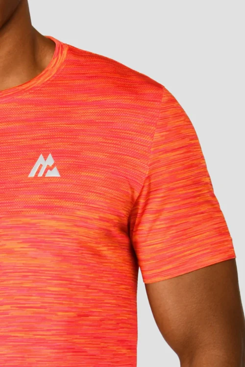 Trail Seamless T-Shirt - Fiery Orange/Hot Pink/Hibiscus -Urban Sport Wear Store TRAIL SEAMLESS TEE FIERY ORANGE HOT PINK HIBISCUS logo scaled