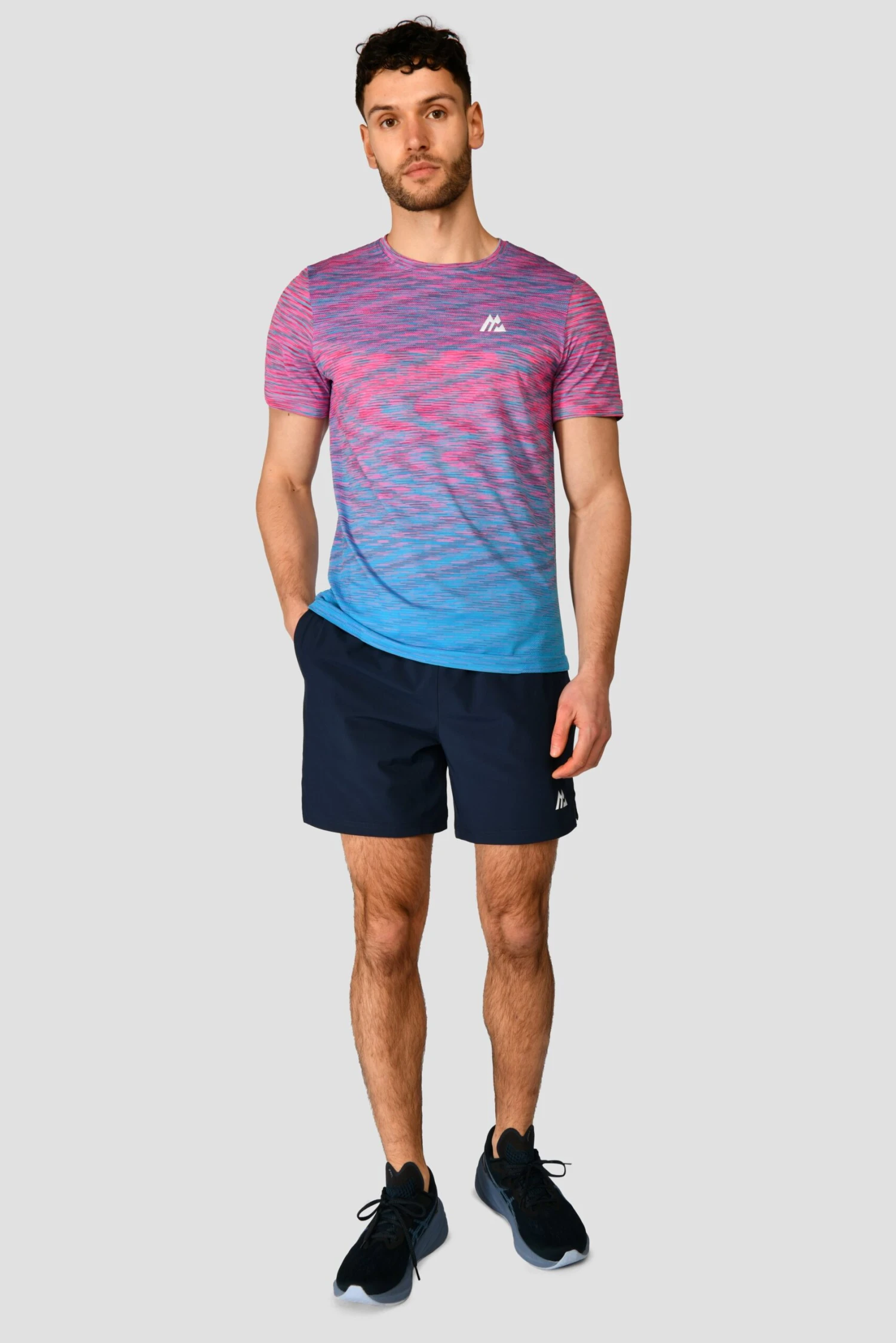 Trail Seamless T-Shirt - Pink/Blue 3 Trail Seamless T-Shirt - Pink/Blue - Image 3