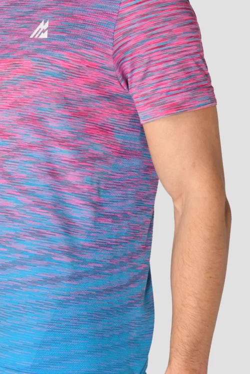 Trail Seamless T-Shirt - Pink/Blue 11 Trail Seamless T-Shirt - Pink/Blue -Urban Sport Wear Store TRAIL SEAMLESS TEE HIBISCUS MAYA BLUE seamless detail scaled