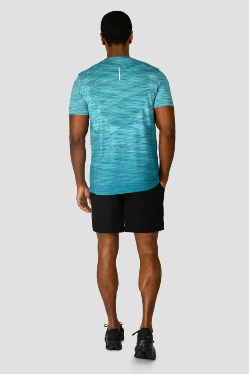 Trail Seamless T-Shirt - Neon Blue/Maya Blue -Urban Sport Wear Store TRAIL SEAMLESS TEE NEON BLUE MAYA BLUE Seamless back scaled
