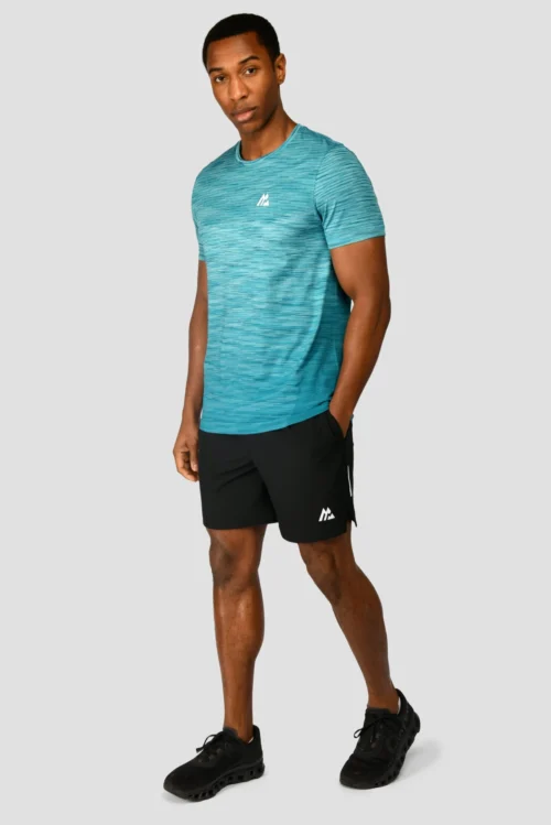 Trail Seamless T-Shirt - Neon Blue/Maya Blue -Urban Sport Wear Store TRAIL SEAMLESS TEE NEON BLUE MAYA BLUE front.jpg2 scaled