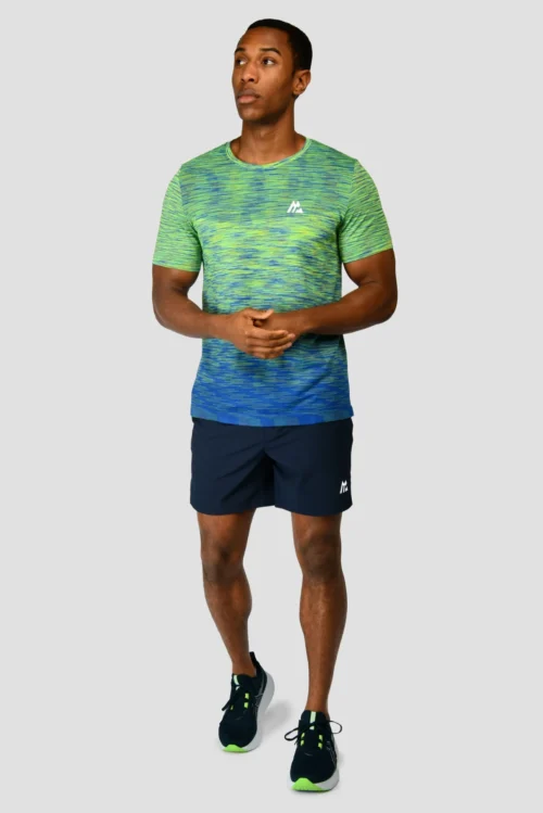 Trail Seamless T-Shirt - OG Neon/Cobalt Blue -Urban Sport Wear Store TRAIL SEAMLESS TEE OG NEON COBALT front scaled