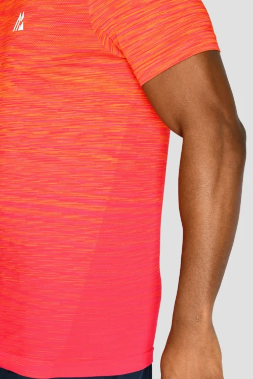 Trail Seamless T-Shirt - Fiery Orange/Hot Pink/Hibiscus -Urban Sport Wear Store TRAIL SEAMLESS TEE OG NEON COBALT seamless detail scaled