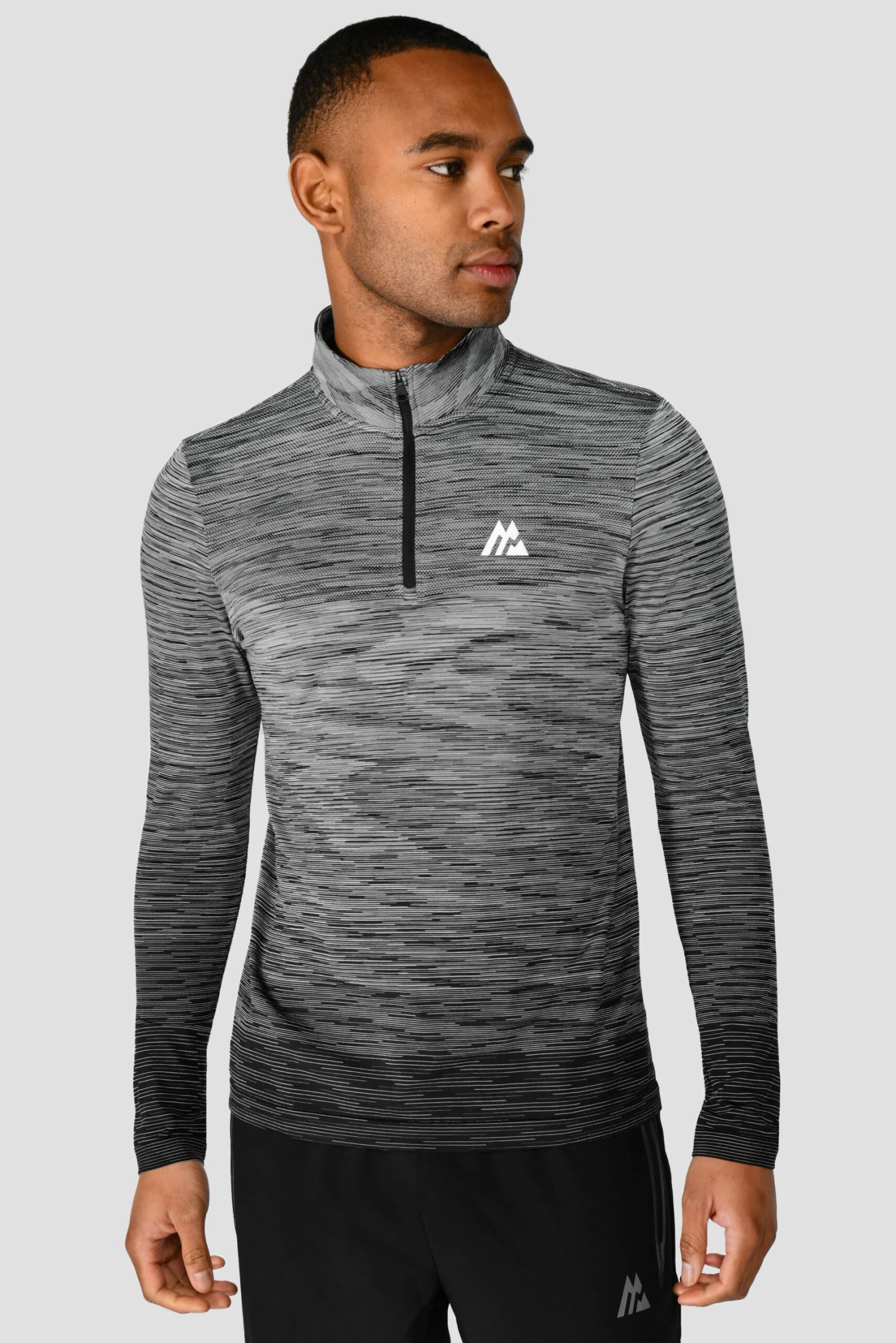 Trail Seamless 1/4 Zip - Black/Grey Multi 1 Trail Seamless 1/4 Zip - Black/Grey Multi