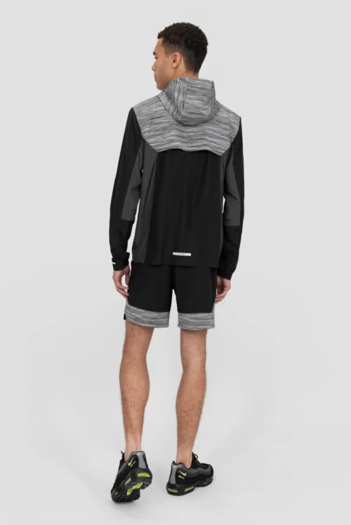 Trail Panel Short - Black/Grey/White -Urban Sport Wear Store TRAIL PANEL 2.0 SHORT BLACK BEAUTY ASPHALT MONUMENT CASTLEROCK Full Back scaled