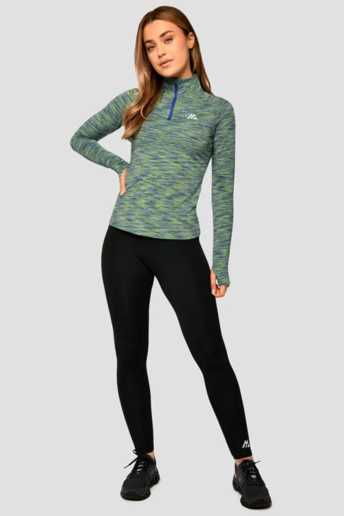 Trail 2.0 1/4 Zip - Green/Blue Multi -Urban Sport Wear Store Trail 1 4 Zip BLUE GREEN CAPRI Full Front scaled