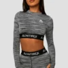 Trail Icon Long Sleeve Crop - Black/Grey Multi