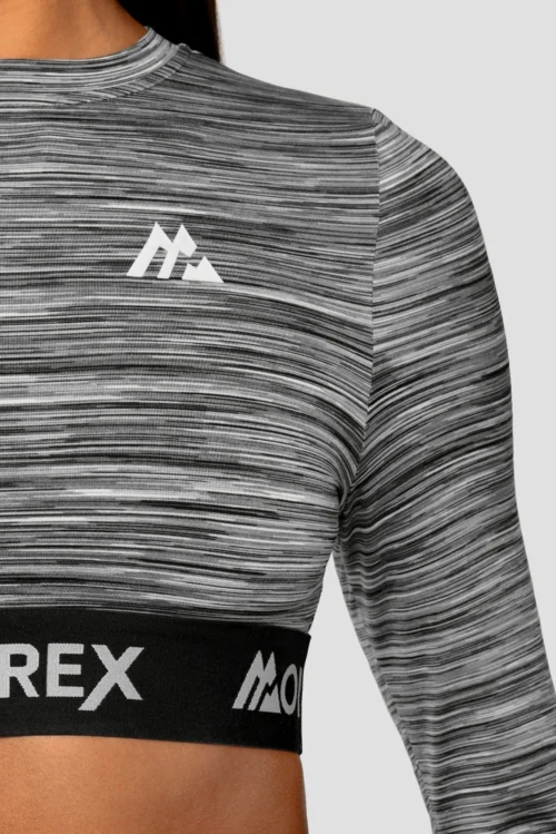 Trail Icon Long Sleeve Crop - Black/Grey Multi -Urban Sport Wear Store Trail Icon LS Crop GREY BLACK WHITE Close logo scaled