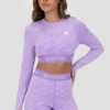 Women's Trail Long Sleeve Crop Top - Purple Multi