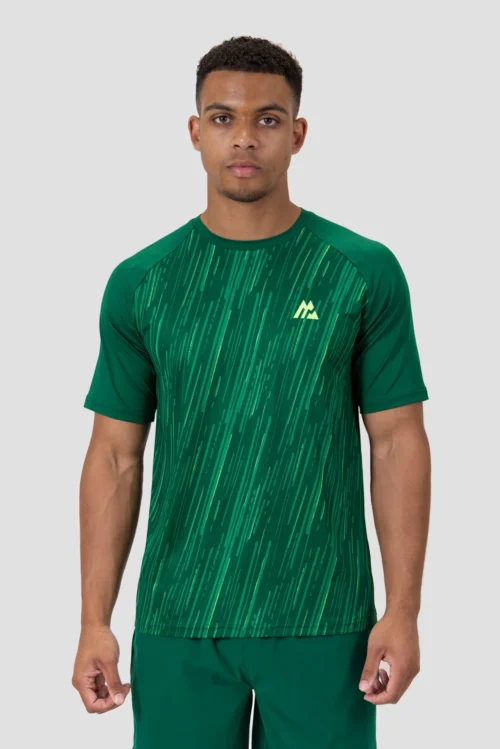 Vigour Print T-Shirt - Sherwood/Neon Green