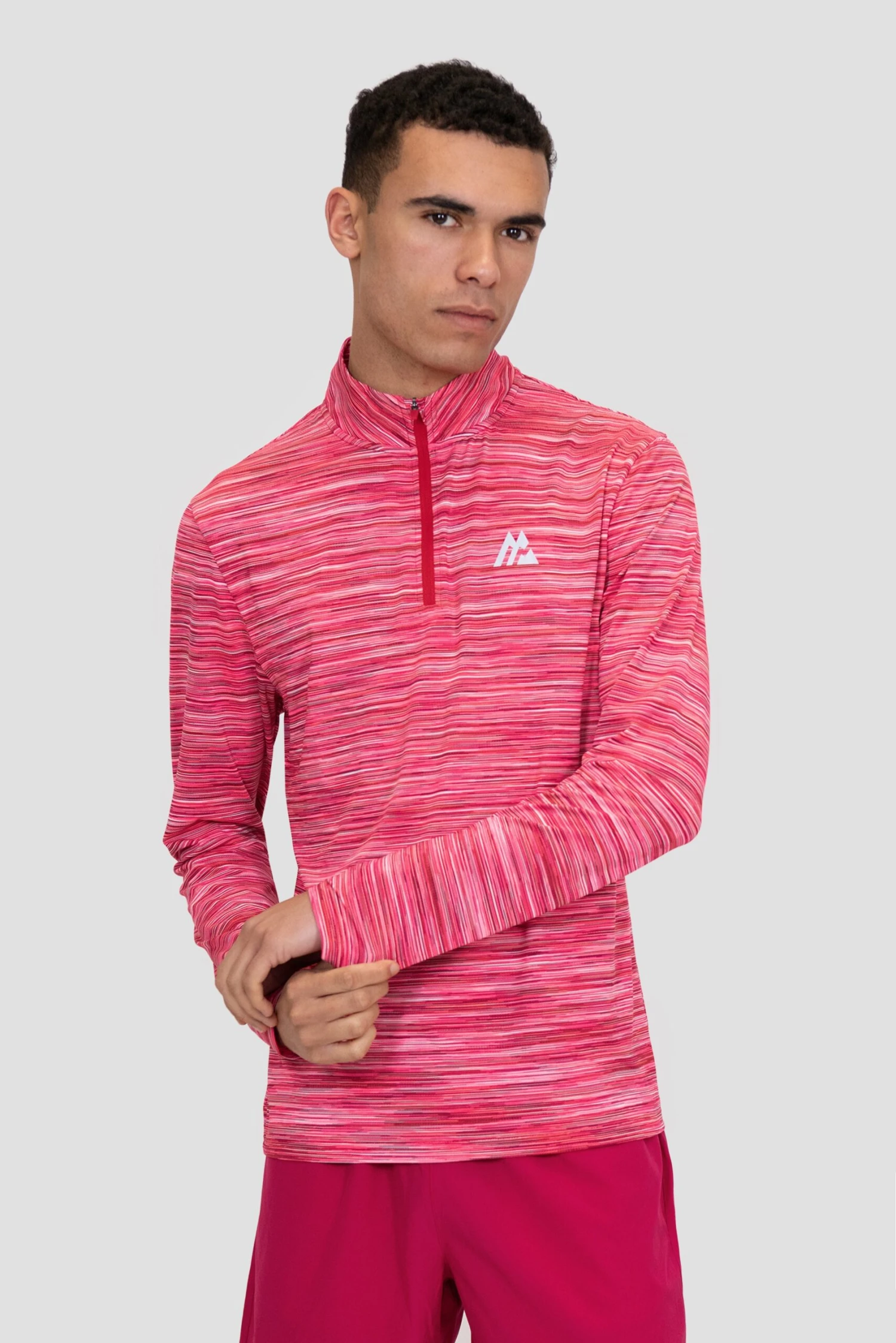 Trail 1/4 Zip - Raspberry/White 1 Trail 1/4 Zip - Raspberry/White