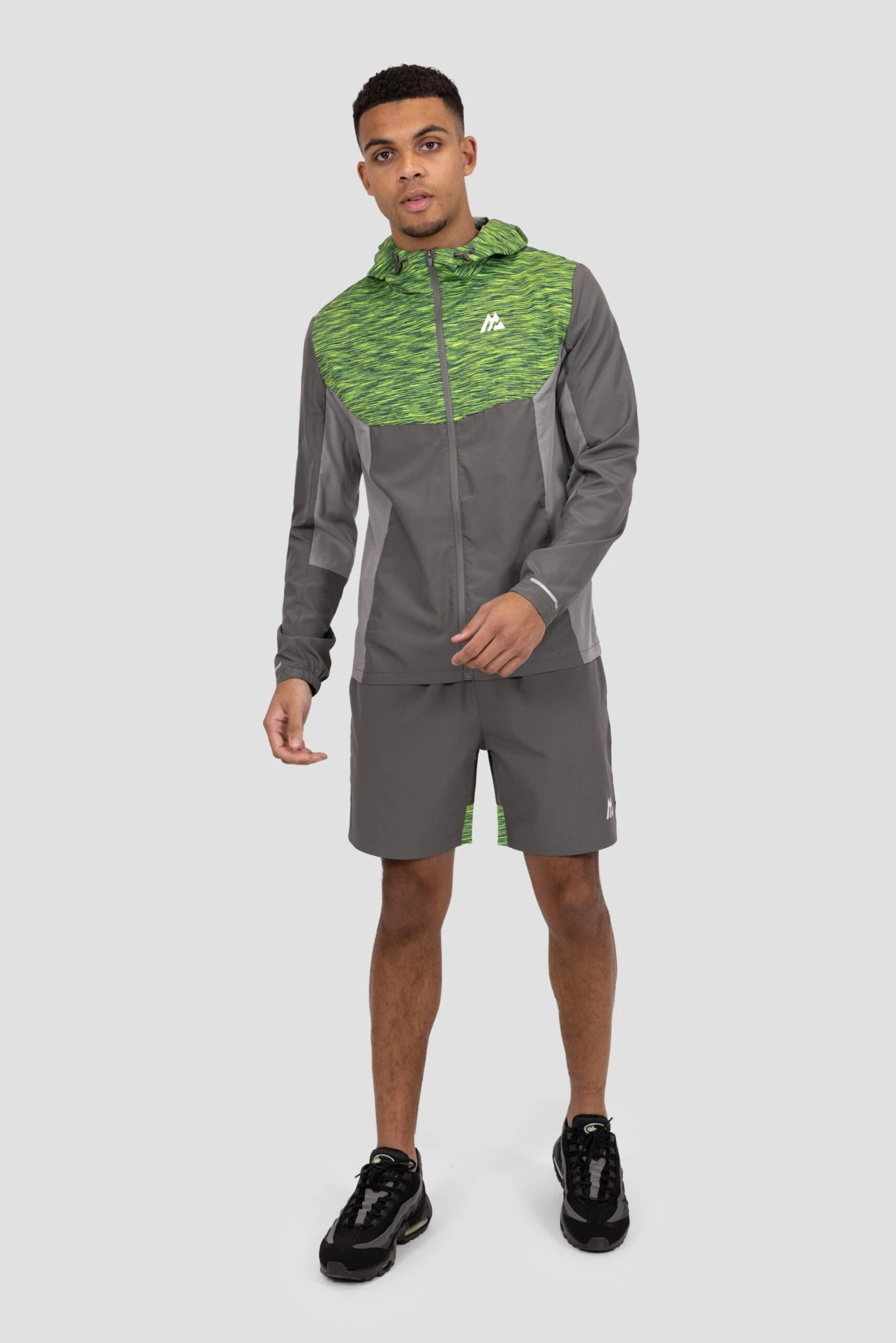 Trail Windbreaker - Grey/Green/Black 3 Trail Windbreaker - Grey/Green/Black - Image 3