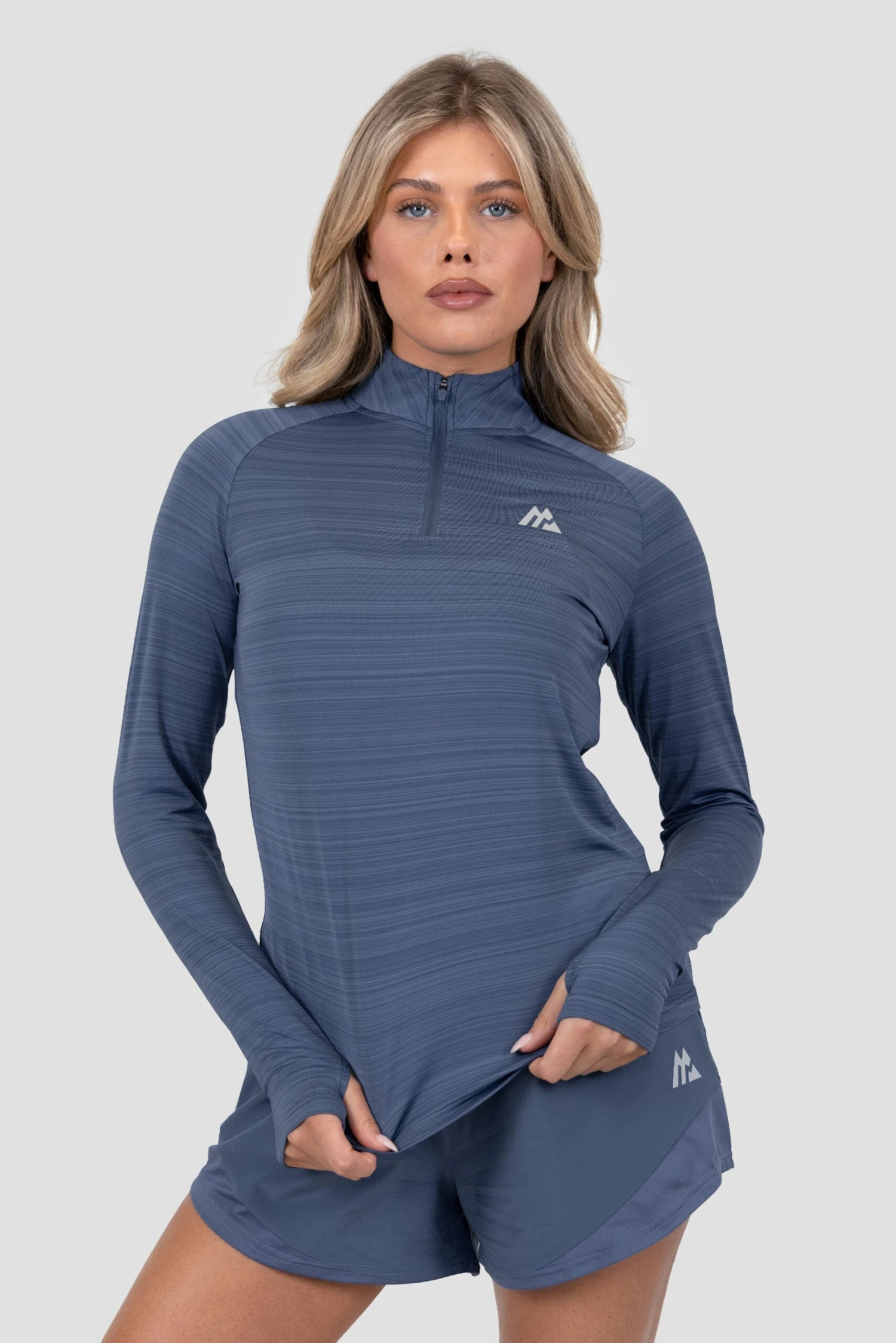 Breathe 1/4 Zip - Greyed Indigo 1 Breathe 1/4 Zip - Greyed Indigo