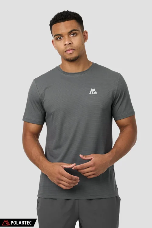 Peak Gridded Polartec® T-Shirt - Cement Grey